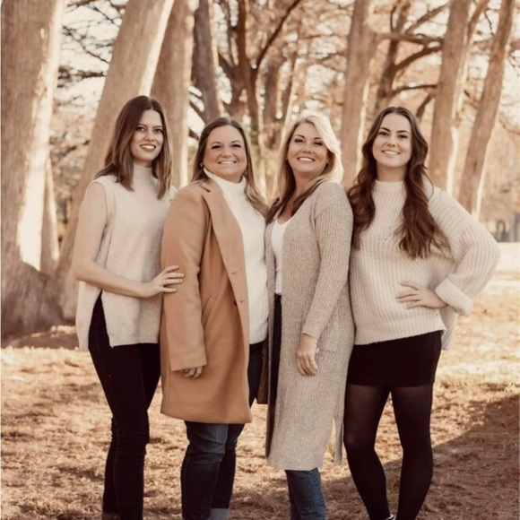 Beige High Neck Knit Vest Sleeveless Sweater Top Side Slits - Picture 10 of 14